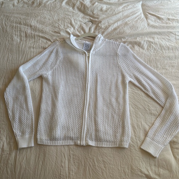 Jolie & Joy by FCT With Love Sweaters - White Zip-Front Knit Cardigan Sweater